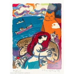 Original Kunst von Michael Leu "Girl got a nice fish" kaufen Sie Bilder des bekannten amerikanischen Künstlers