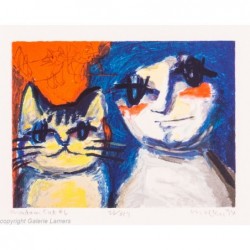 Original Kunst von Michael Leu "Madam cat VI" kaufen Sie Bilder des bekannten amerikanischen Künstlers