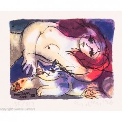 Original Kunst von Michael Leu "Madam cat VII" kaufen Sie Bilder des bekannten amerikanischen Künstlers