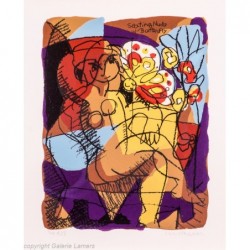 Original Kunst von Michael Leu "Seating nude with butterfly - SC 79" kaufen Sie Bilder des bekannten amerikanischen Künstlers