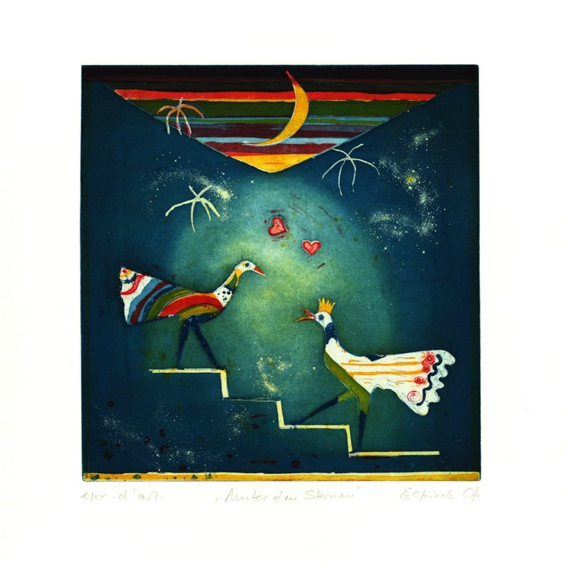 Original Kunst von Elfriede Otto "Unter den Sternen" kaufen Sie Bilder der beliebten deutschen Künstlerin