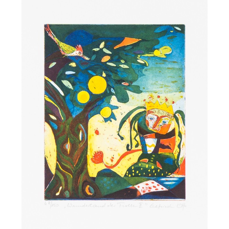 Original Kunst von Elfriede Otto "Wunderland der Trolle II" kaufen Sie Bilder der beliebten deutschen Künstlerin