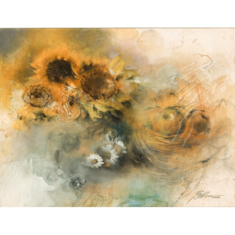Gabriele Mierzwa Unikat auf Karton -Blumen 24-