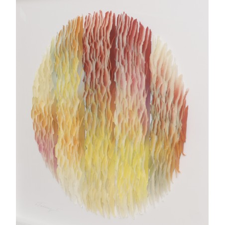 Original Papierkunstwerk 3D Farbklang 90x90 von Gabriele Mierzwa