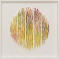 3D Papierobjekt „Farbklang V“ im Rahmen – Original von Gabriele Mierzwa