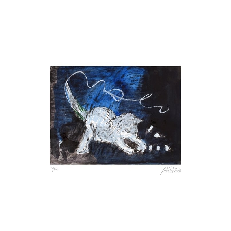 Armin Mueller-Stahl * Spielende Katze handsigniertes Original Kunst Bild kaufen