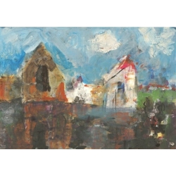 Armin Mueller-Stahl * Haus am See handsigniertes Original Kunst Bild kaufen