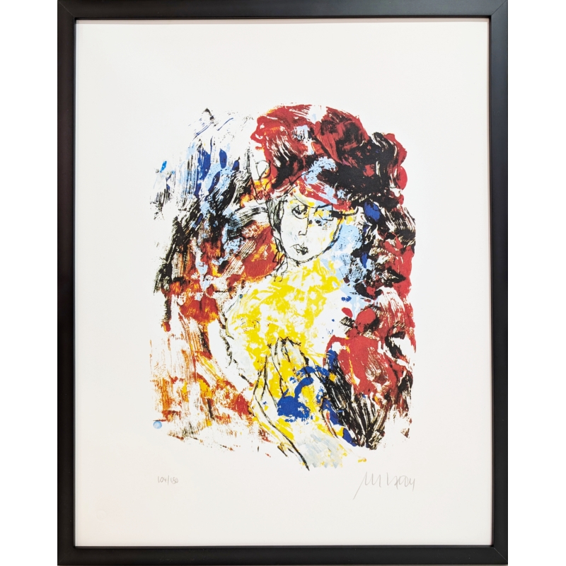 Original Armin Mueller-Stahl im schwarzen Rahmen, direkt gerahmt