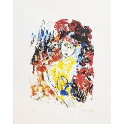 Armin Mueller-Stahl * Frau mit Hut handsigniertes Original Kunst Bild kaufen