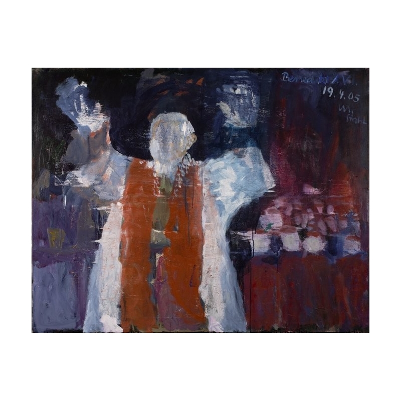 Armin Mueller-Stahl * Benedikt XVI. handsigniertes Original Kunst Bild kaufen