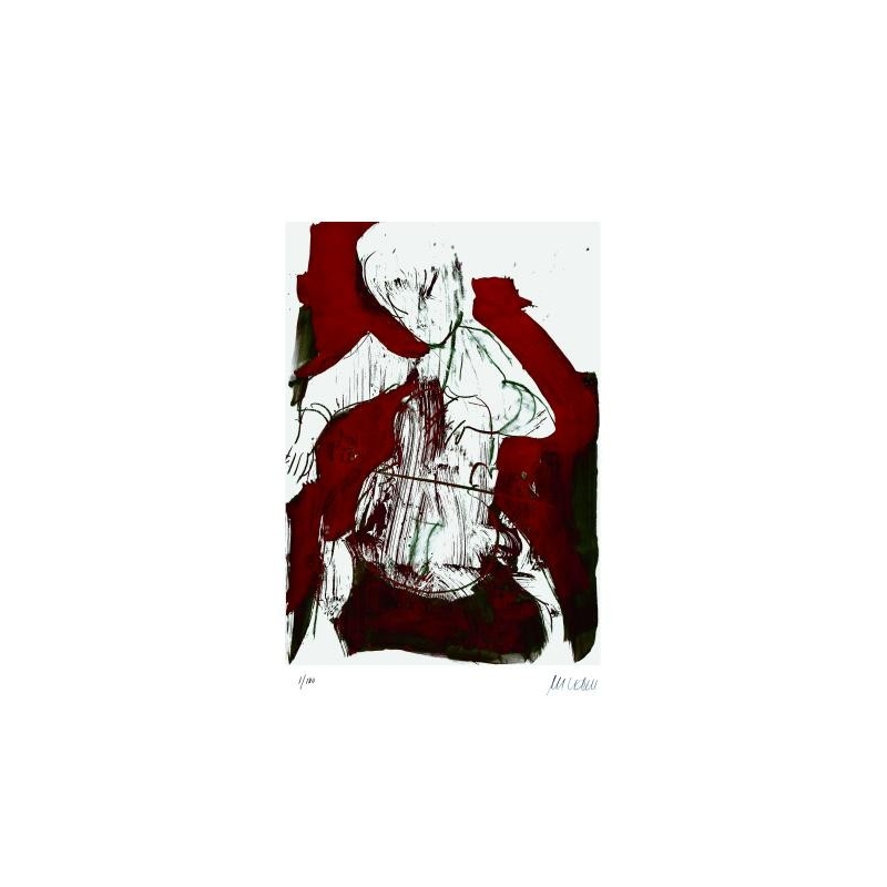 Armin Mueller-Stahl Kunst Bild kaufen Cellospieler | handsigniertes Original