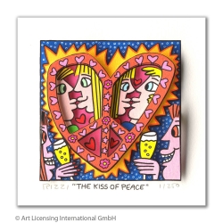 James Rizzi - Original 3D Bild "The kiss of peace" mit Zertifikat