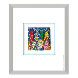 James Rizzi Original 3D Bild im Rahmenbeispiel Alu-Seidenmatt