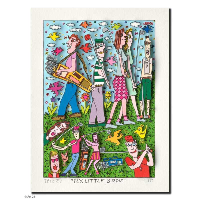 James Rizzi 3D Original Kunst kaufen "Fly little birdie"