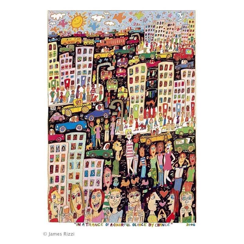 James Rizzi "In a trance of a colorful glance by chance", handsigniert