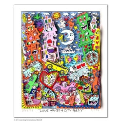 Motivansicht: James Rizzi - Original 3D Bild "Love makes a city pretty" mit Zertifikat