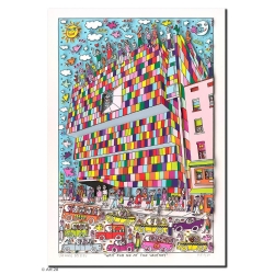 Original- 3D - Bild von James Rizzi - "Wait for me at the Whitney" mit Zertifikat