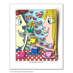 James Rizzi 3D Originale mit Passepartout Bilder kaufen A Cup of Love