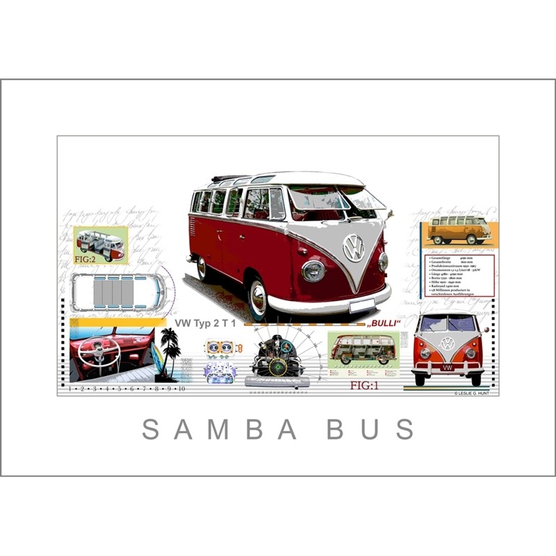 Leslie Hunt Bilder kaufen Original "Samba VW Bus" Giclee
