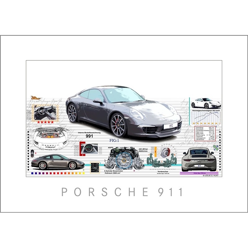 Leslie G. Hunt Original Bild Giclee New Porsche 911 kaufen