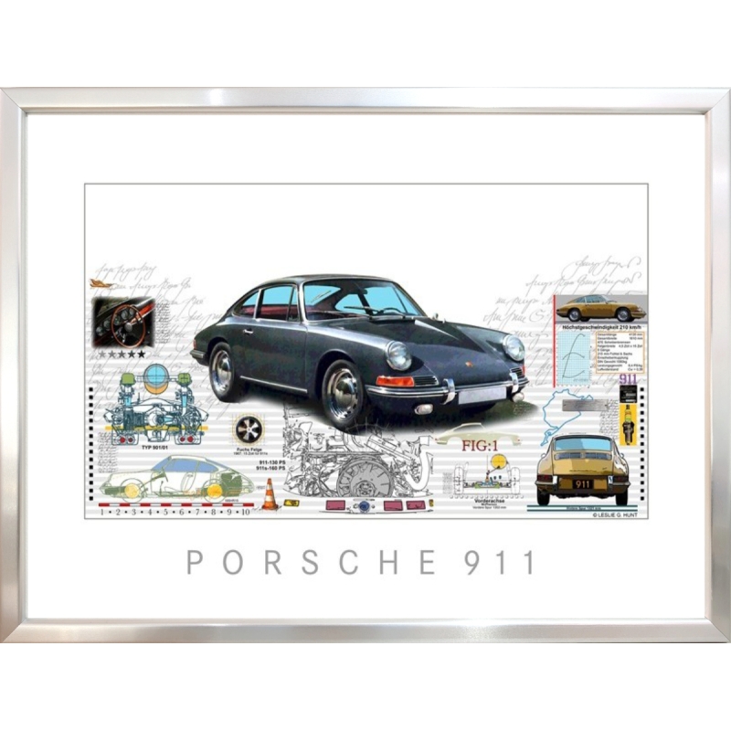 Das Original-Bild 'Porsche 911' wurde von Leslie G. Hunt entworfen und handsigniert.