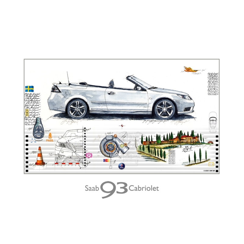 Leslie G. Hunt Original Bild kaufen "Saab 93 Cabriolet"