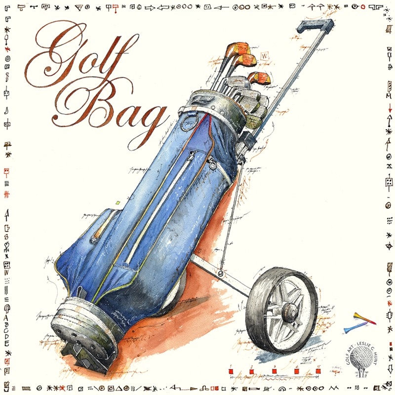 Original Bild "Golf Bag" von Leslie G. Hunt kaufen