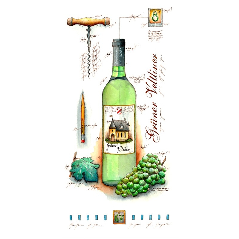 Das Original-Bild 'Grüner Veltliner' wurde von Leslie G. Hunt entworfen und handsigniert.