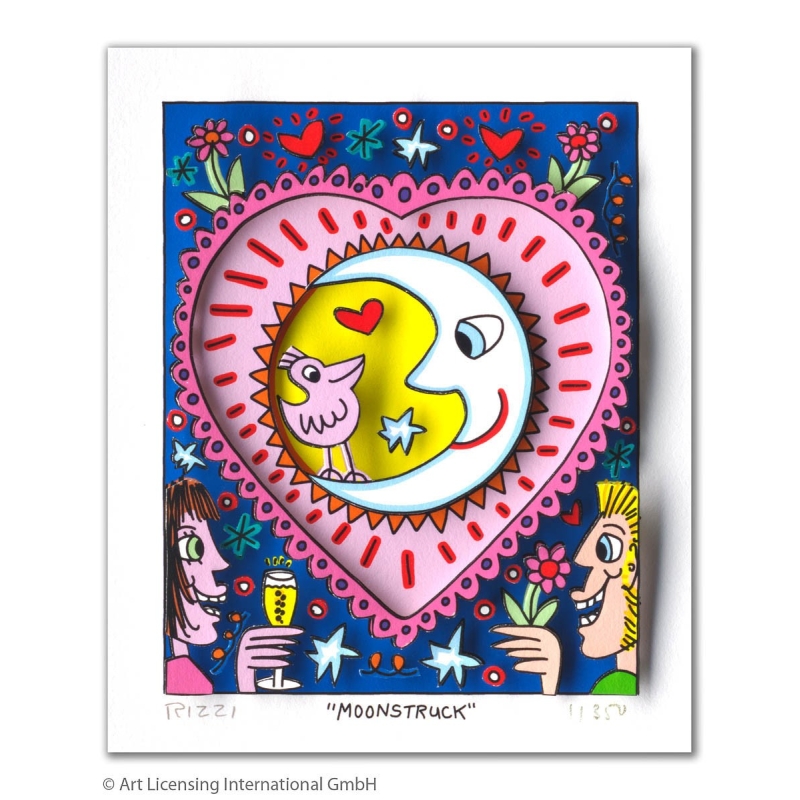 Zertifiziert: James Rizzi 3D Original Bild * Moonstruck *