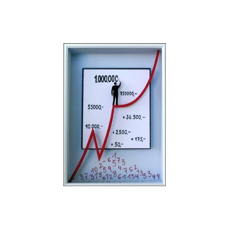 Volker Kühn Original 3D Bild-Objekt "Die erste Million"
