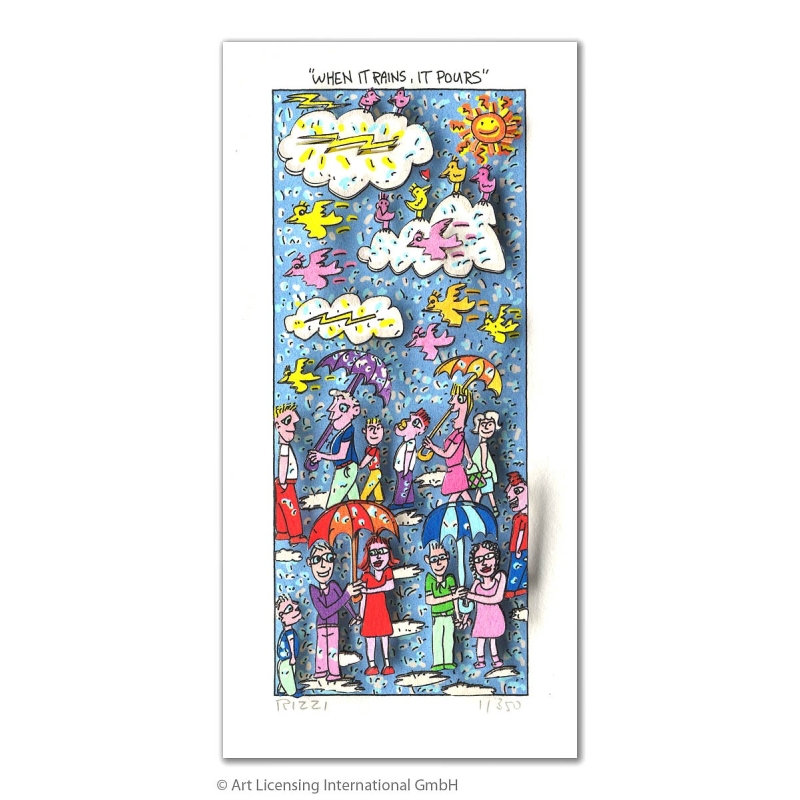 3D-Original Bild James Rizzi "When it rains, it pours" kaufen