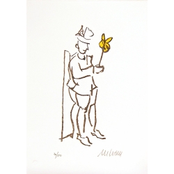 Armin Mueller Stahl Original Bilder kaufen "Kompliment gelb" handsigniert