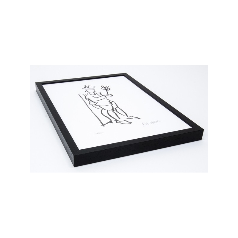 Armin Mueller-Stahl Original Bild mit Rahmen kaufen "Kompliment" mit schwarzem Holzrahmen