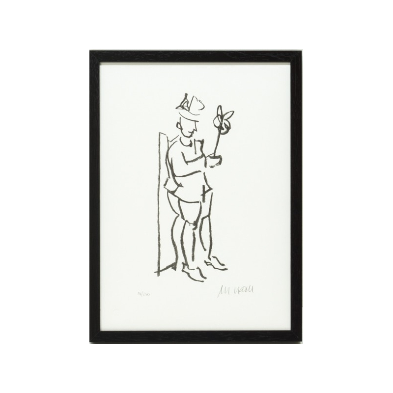 Armin Mueller-Stahl Original Bild mit Rahmen kaufen "Kompliment" mit schwarzem Holzrahmen