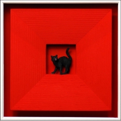 Volker Kühn "Cat in Red" 3D Objekt Original Bilder kaufen