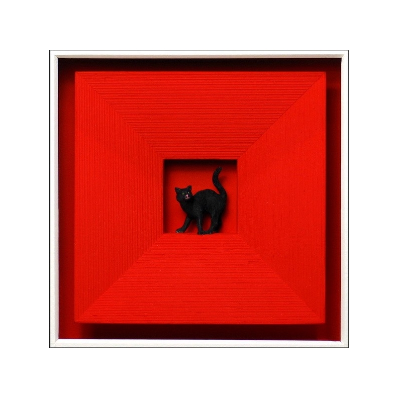 Volker Kühn "Cat in Red" 3D Objekt Original Bilder kaufen