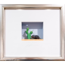 Volker Kühn Original 3D-Objekt "Zwei Freunde" im Rahmen