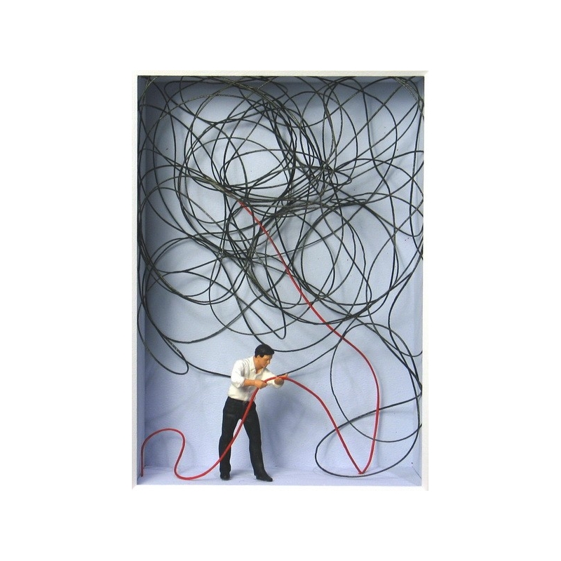 Volker Kühn "Den roten Faden gefunden" 3D Objekt Original Bilder kaufen
