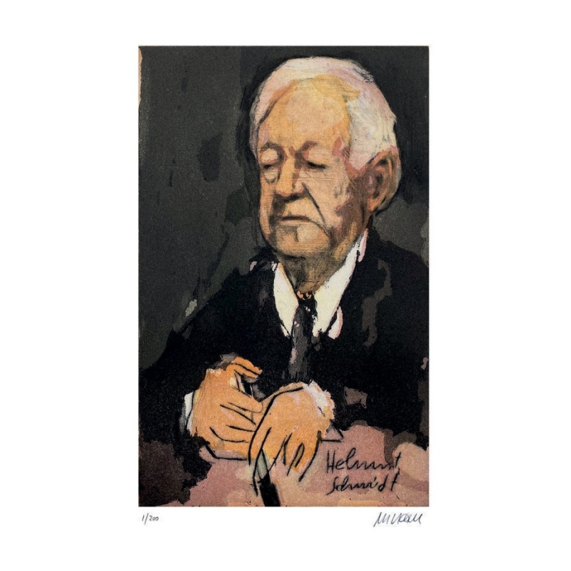 Armin Mueller-Stahl Kunst Bild kaufen Helmut Schmidt | handsigniertes Original