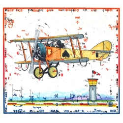 Leslie Hunt Bilder kaufen Original "Miniatur Flugzeug" Radierung handsigniert vom Künstler