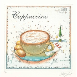 Leslie Hunt Bilder kaufen Original "Cappuccino" Radierung handsigniert vom Künstler