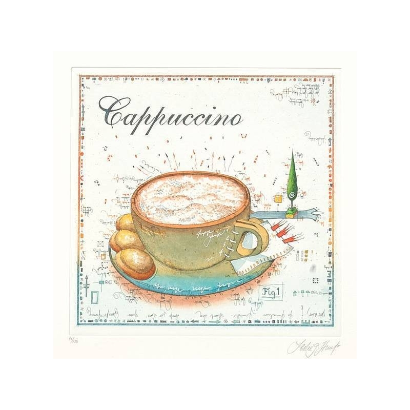Leslie Hunt Bilder kaufen Original "Cappuccino" Radierung handsigniert vom Künstler