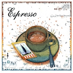 Leslie Hunt Bilder kaufen Original "Espresso" Radierung handsigniert vom Künstler