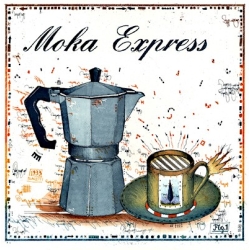 Leslie Hunt Bilder kaufen Original "Moka Express" Radierung handsigniert vom Künstler