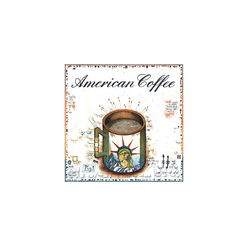 Leslie Hunt Bilder kaufen Original "American Coffee" Radierung handsigniert vom Künstler