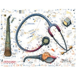 Leslie Hunt Bilder kaufen Original "Stethoskop" Radierung handsigniert vom Künstler