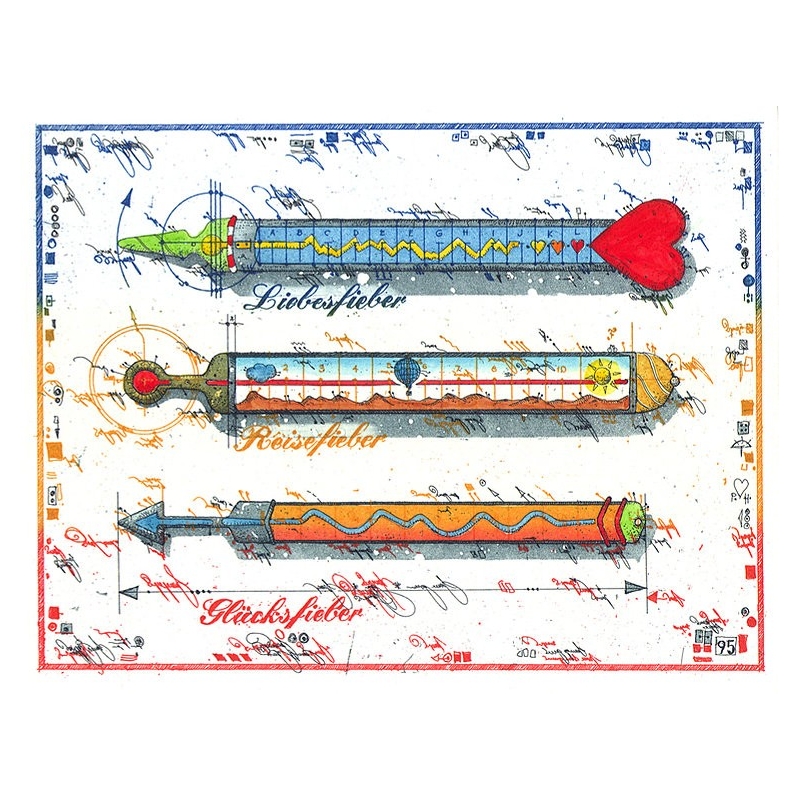 Original Bild vom Künstler Leslie G. Hunt "Thermometer" mit oder ohne Rahmen kaufen