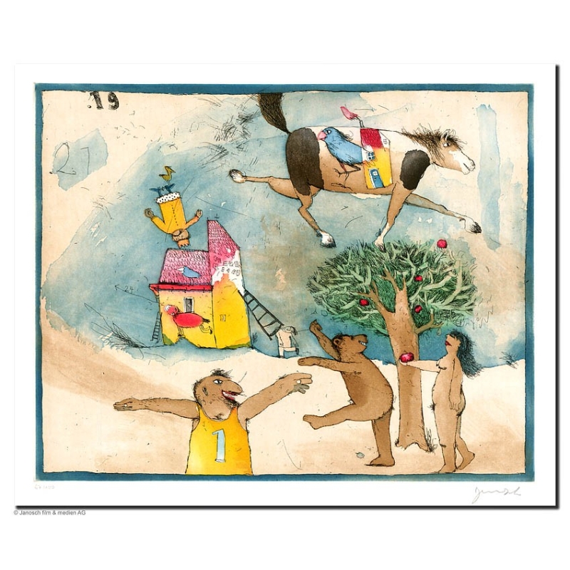 Original Bild "24-21-19 und ein König" von Janosch - Kunst mit Zertifikat kaufen