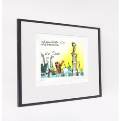 Rahmungsbeispiel - schwarz matt, mit Passepartout