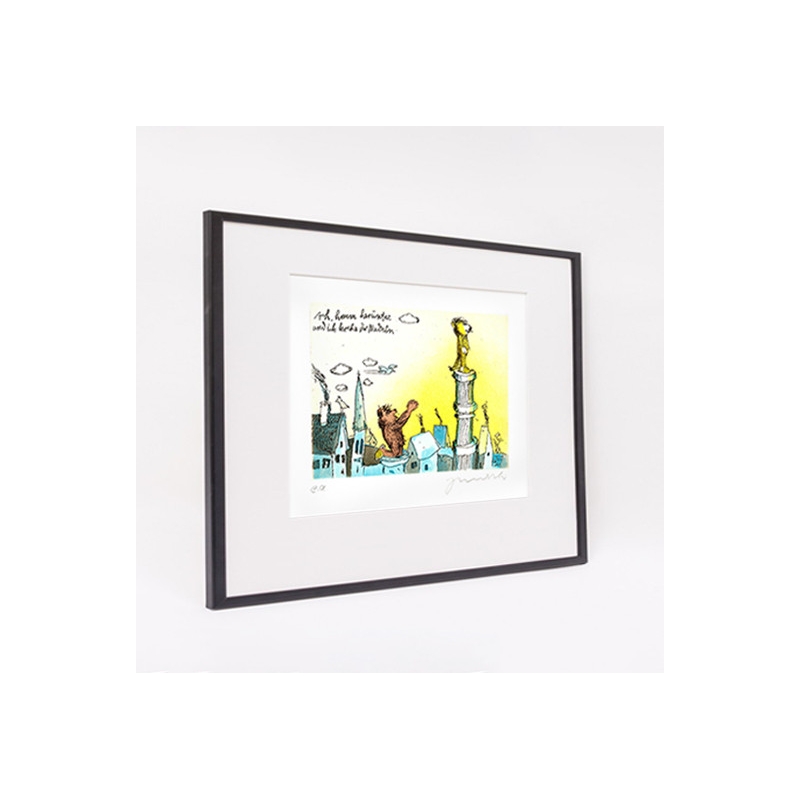 Rahmungsbeispiel - schwarz matt, mit Passepartout